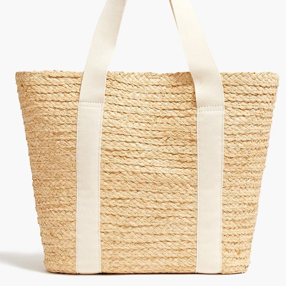 NWT J.Crew Raffia‎ Tote Bag - Picture 4 of 5